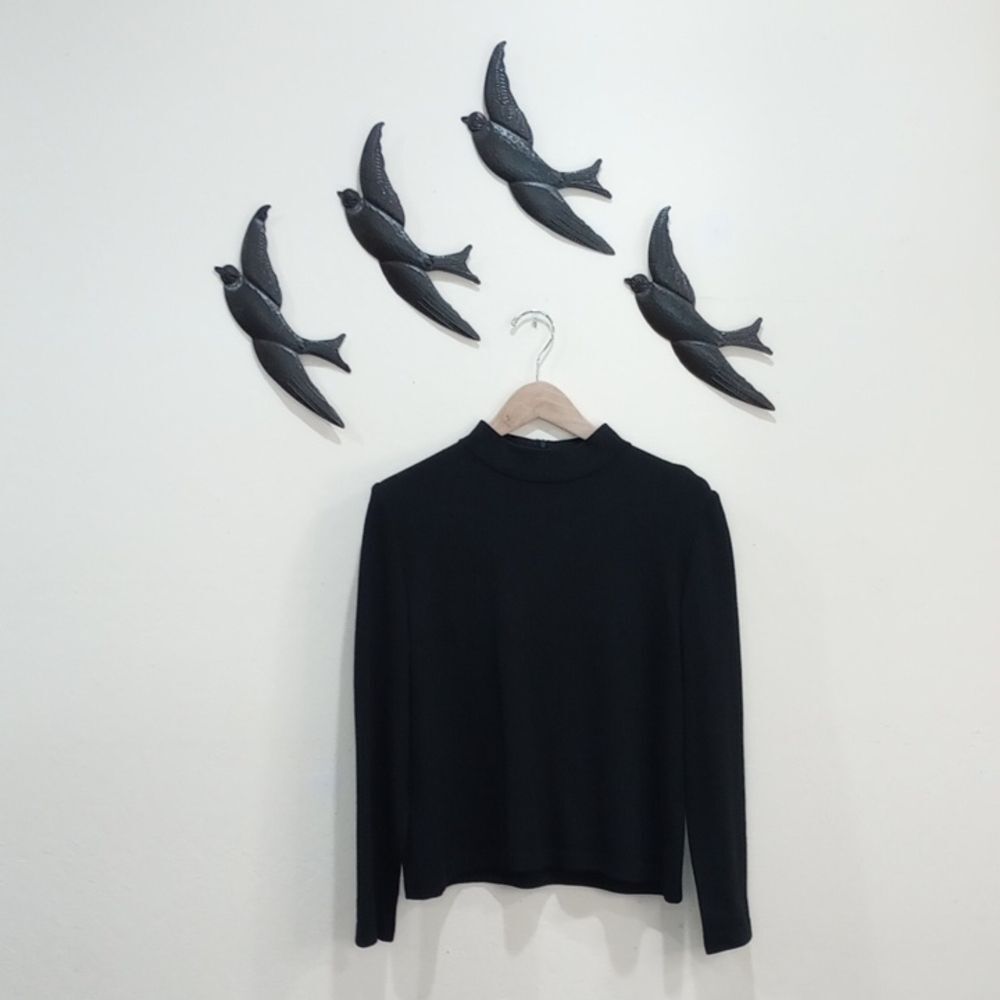 St. John Black Label Mock Neck Knit Sweater , Size L